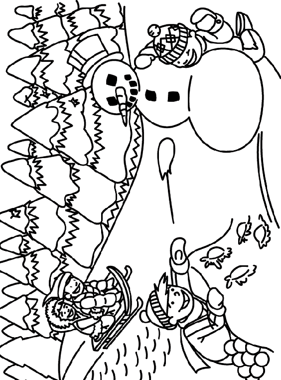564x762 Winter Outdoors Coloring Page Adult Coloring Pages