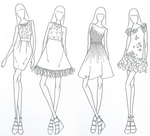 500x454 Outfit Sketches Designs Flagship Illustrations