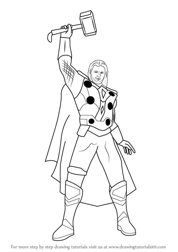 598x844 Smartness Ideas Thor Outline Coloring Pages Drawing Hammer Movie