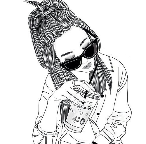 500x492 Gambar Girl, Outline, And Drawing Wallpaper
