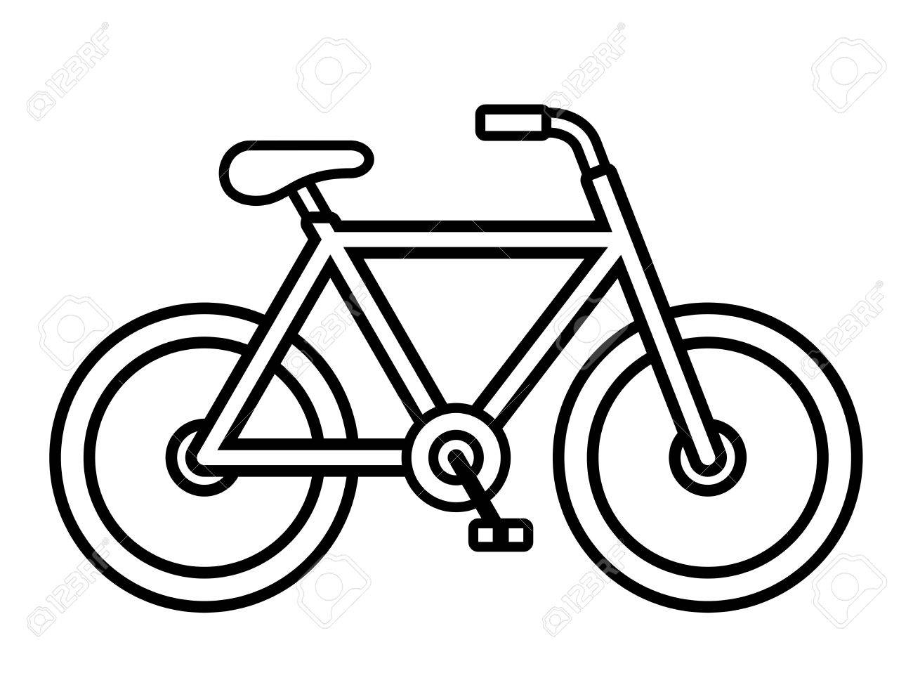 1300x975 Bicycle Outline Drawing Viewed From The Side Isolated Over White