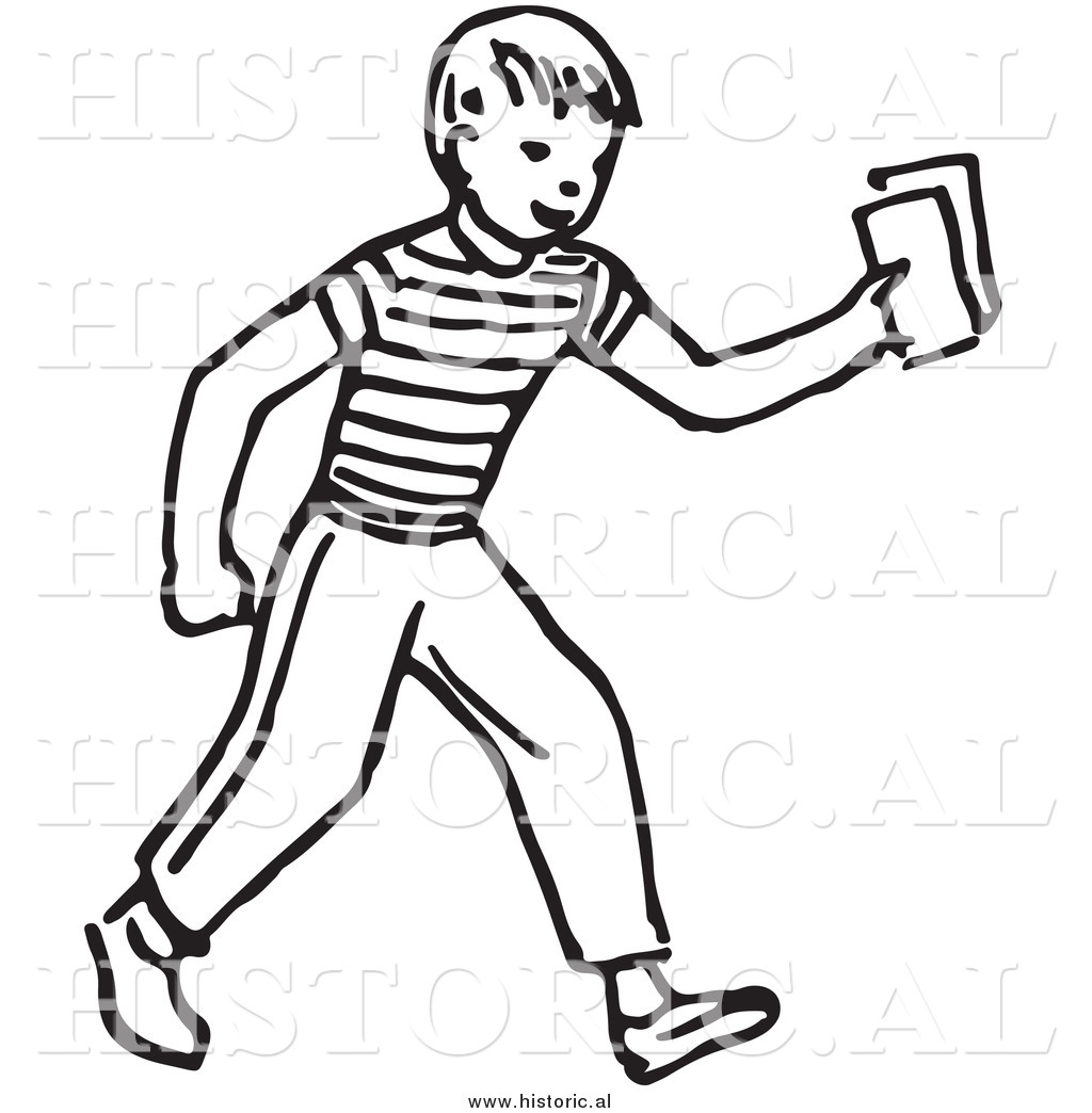 1024x1044 Historical Vector Clipart Of A Smiling Boy Delivering Blank
