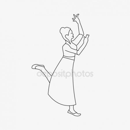 450x450 Outline Drawing Of Dancing Woman Stock Vector Hlivnyk.a.gmail