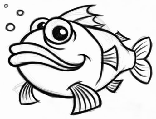 500x383 Fish Drawings Cartoon