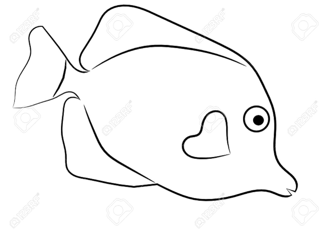 1300x917 Outline Drawing Of Fish Fish Outline Clipart Fish Outline Clip Art