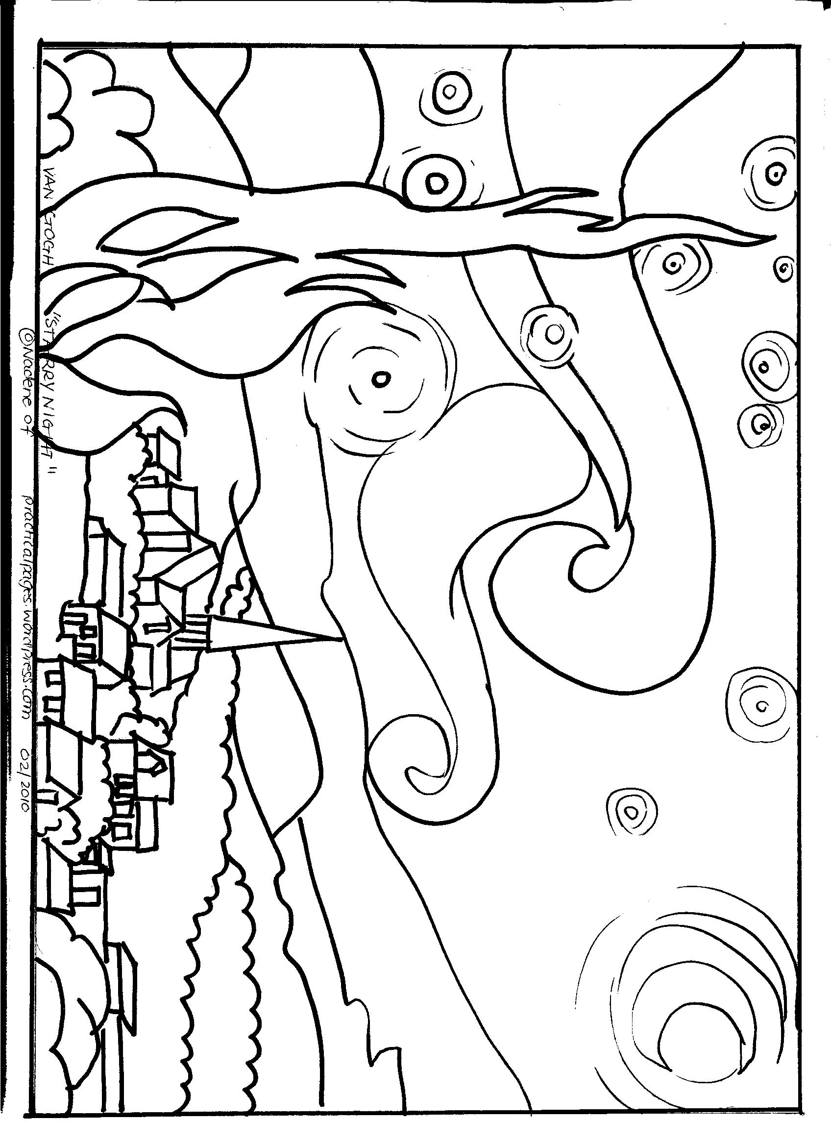 1696x2338 Outline Drawing Of Nature Van Gogh ~ Art
