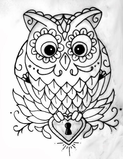 480x621 23 Best Simple Owl Outline Tattoo Images On Owls