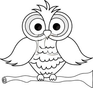 300x284 An Outline Of An Owl Sitting On A Perch