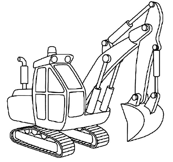 600x561 Excavator Outline Coloring Pages