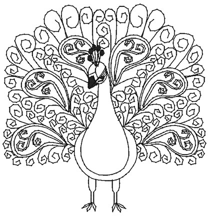 420x432 Mylar Paisley Peacocks Purely Gates Embroidery