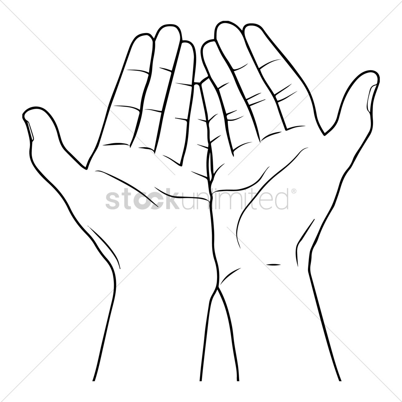 1300x1300 Outstretched Hands Vector Image