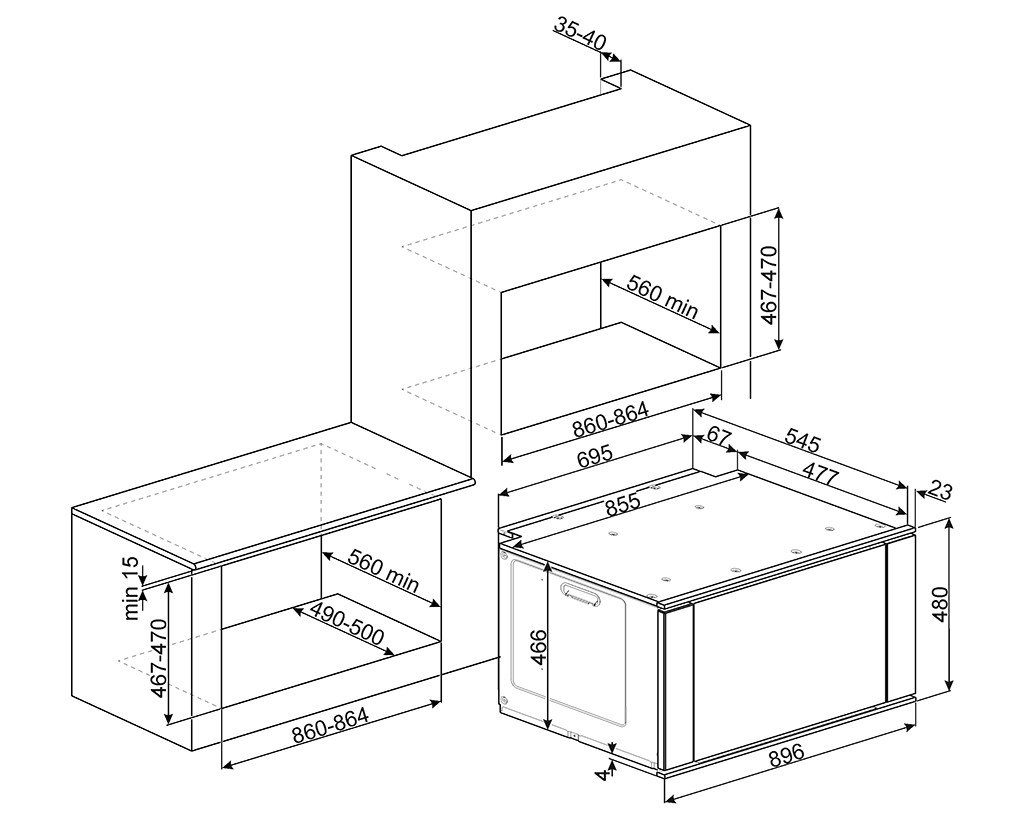 1024x819 Smeg Stainless Steel 900mm Electric Built In Oven