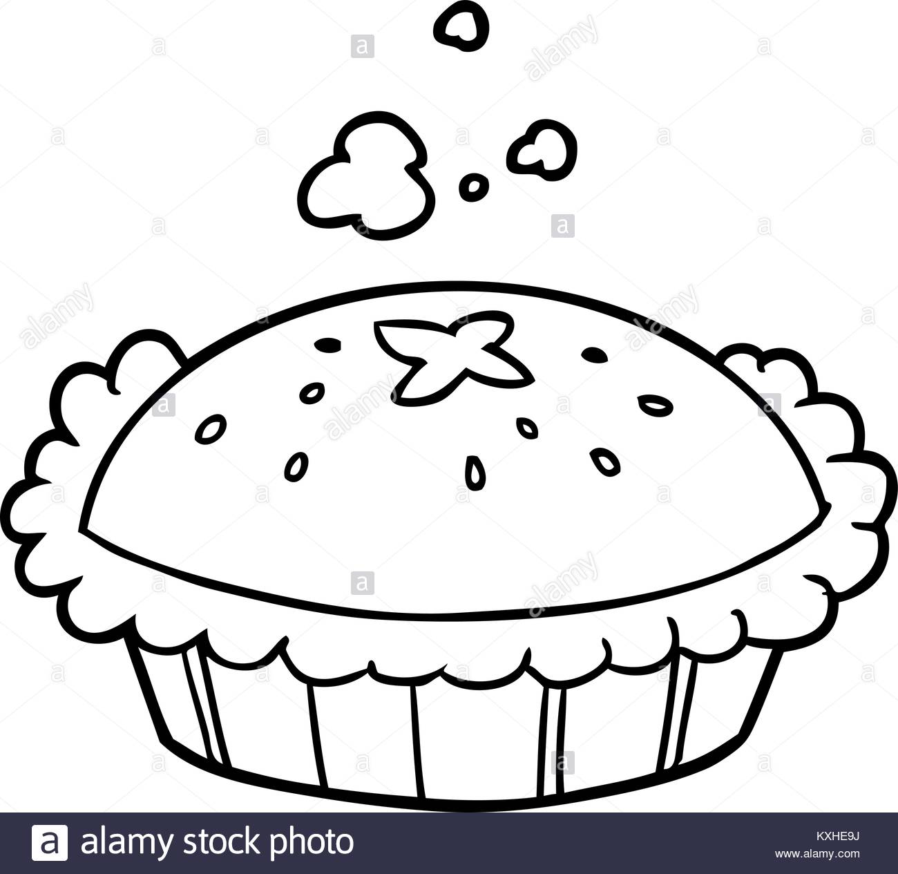 1300x1265 Hot Line Drawing Of A Pie Fresh Out Of The Oven Stock Vector Art