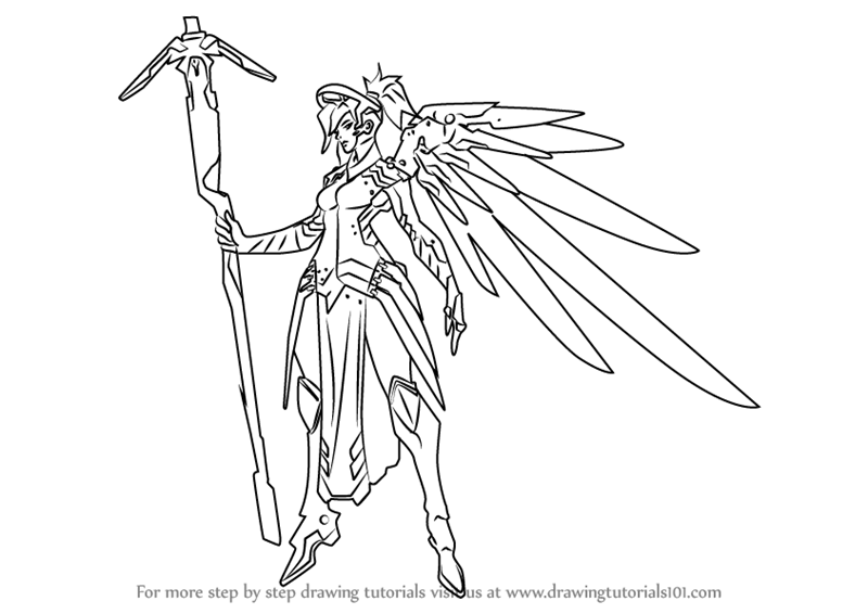 800x566 Learn How To Draw Mercy From Overwatch (Overwatch) Step By Step