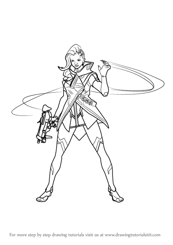 566x800 Learn How To Draw Sombra From Overwatch (Overwatch) Step By Step