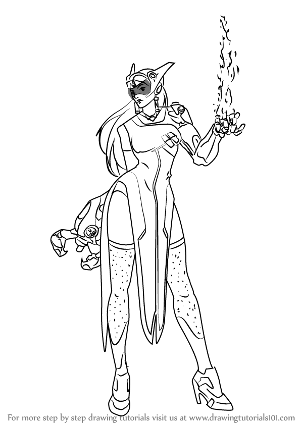 598x844 Learn How To Draw Symmetra From Overwatch (Overwatch) Step By Step