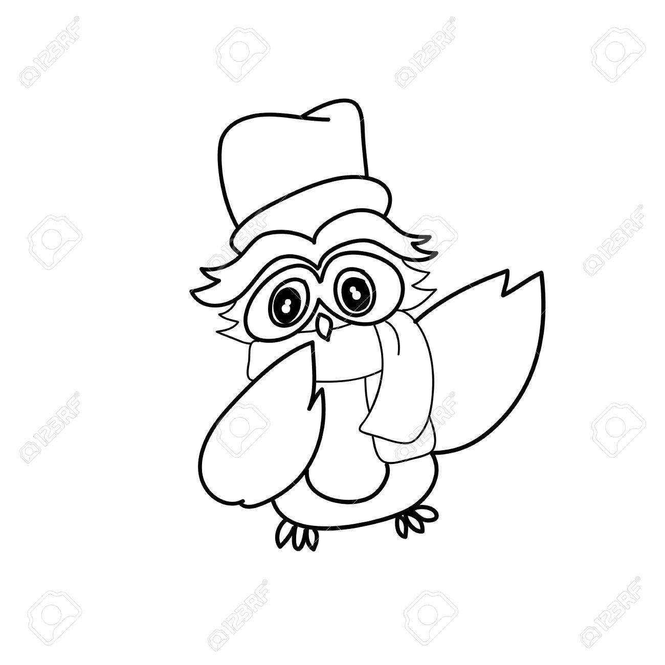 1300x1300 Hand Drawing Cartoon Owl Abstract Character Royalty Free Cliparts