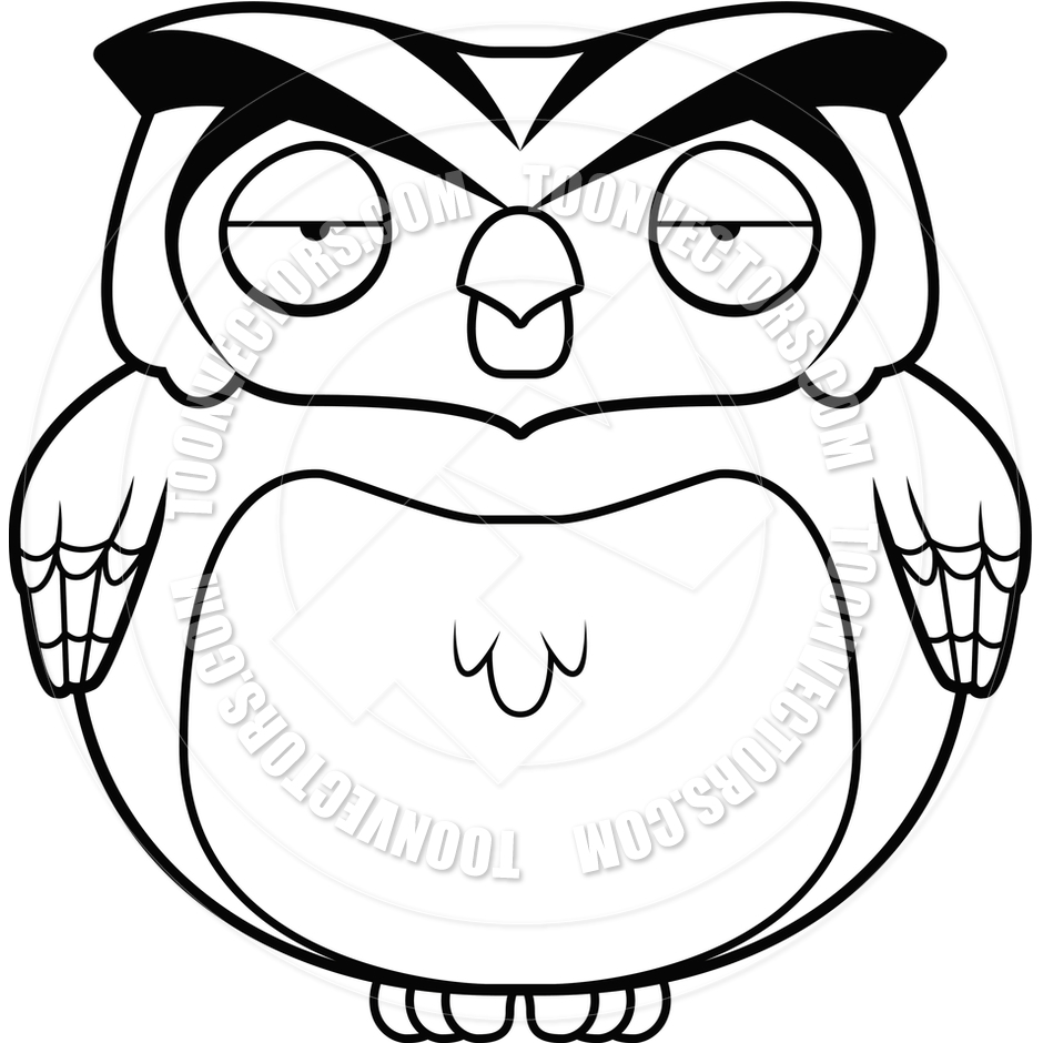 940x940 Cartoon Owl (Black And White Line Art) By Cory Thoman Toon