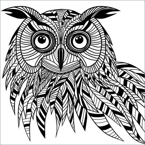 500x500 Illustration Of Owl Bird Head As Halloween Symbol For Mascot