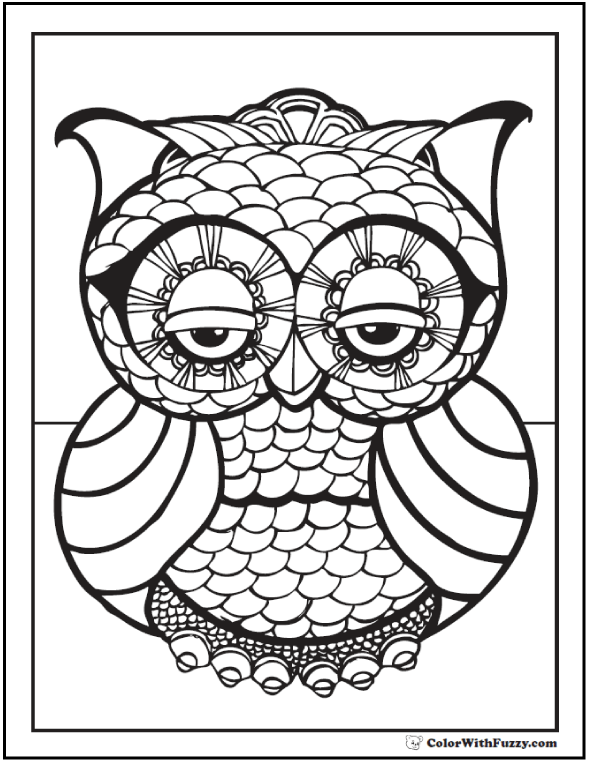 590x762 Owl Coloring Page