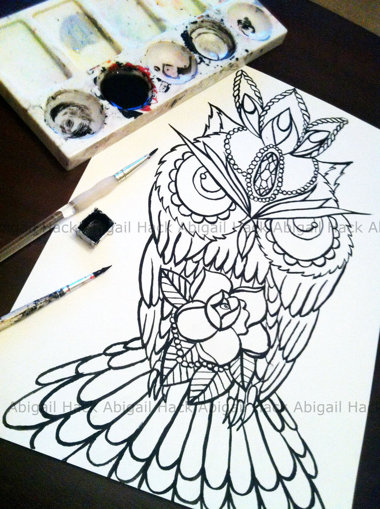 772x1034 Owl Tattoo Design By Abigailthomas