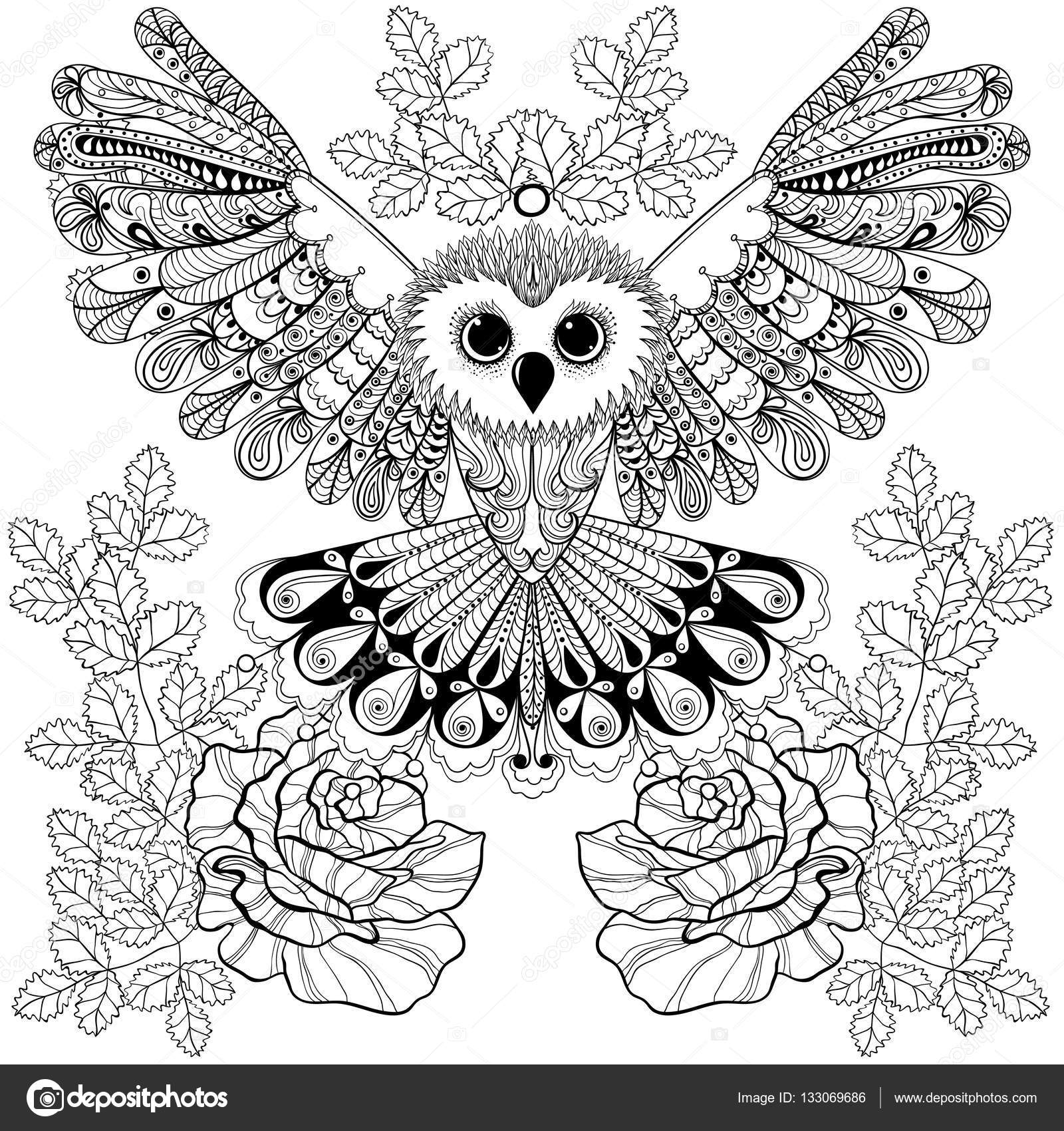 Owl Drawing Black And White at GetDrawings | Free download