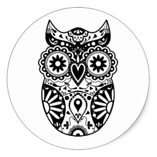 324x324 Black And White Owl Stickers Amp Labels Zazzle Uk