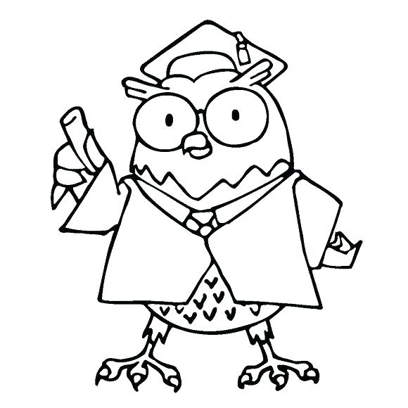 580x580 Cartoon Owl Coloring Pages