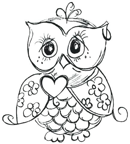 433x482 Excellent Cute Owl Coloring Pages Cartoon