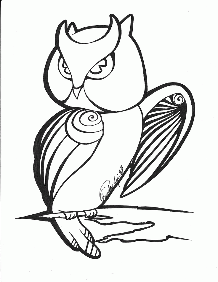 736x950 Owl Outline