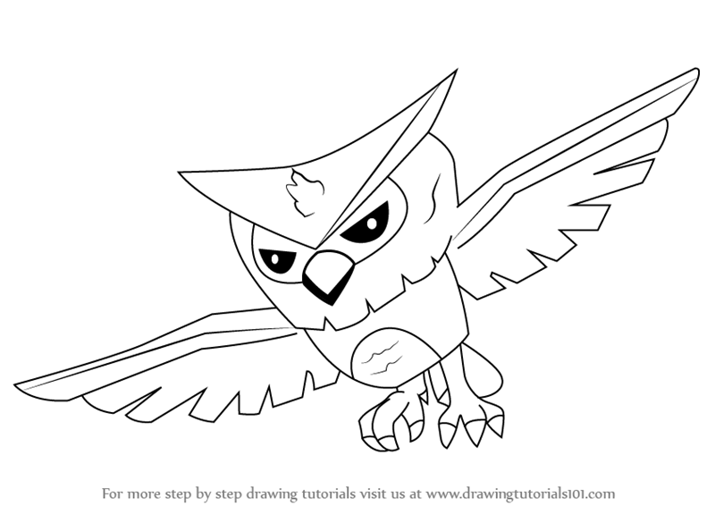 800x566 Learn How To Draw Owl From Animal Jam (Animal Jam) Step By Step