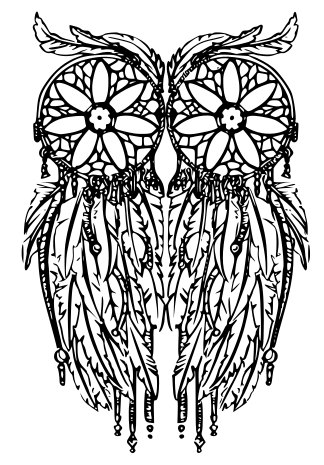 324x465 Owl Dreamcatcher Svg.dxf.eps