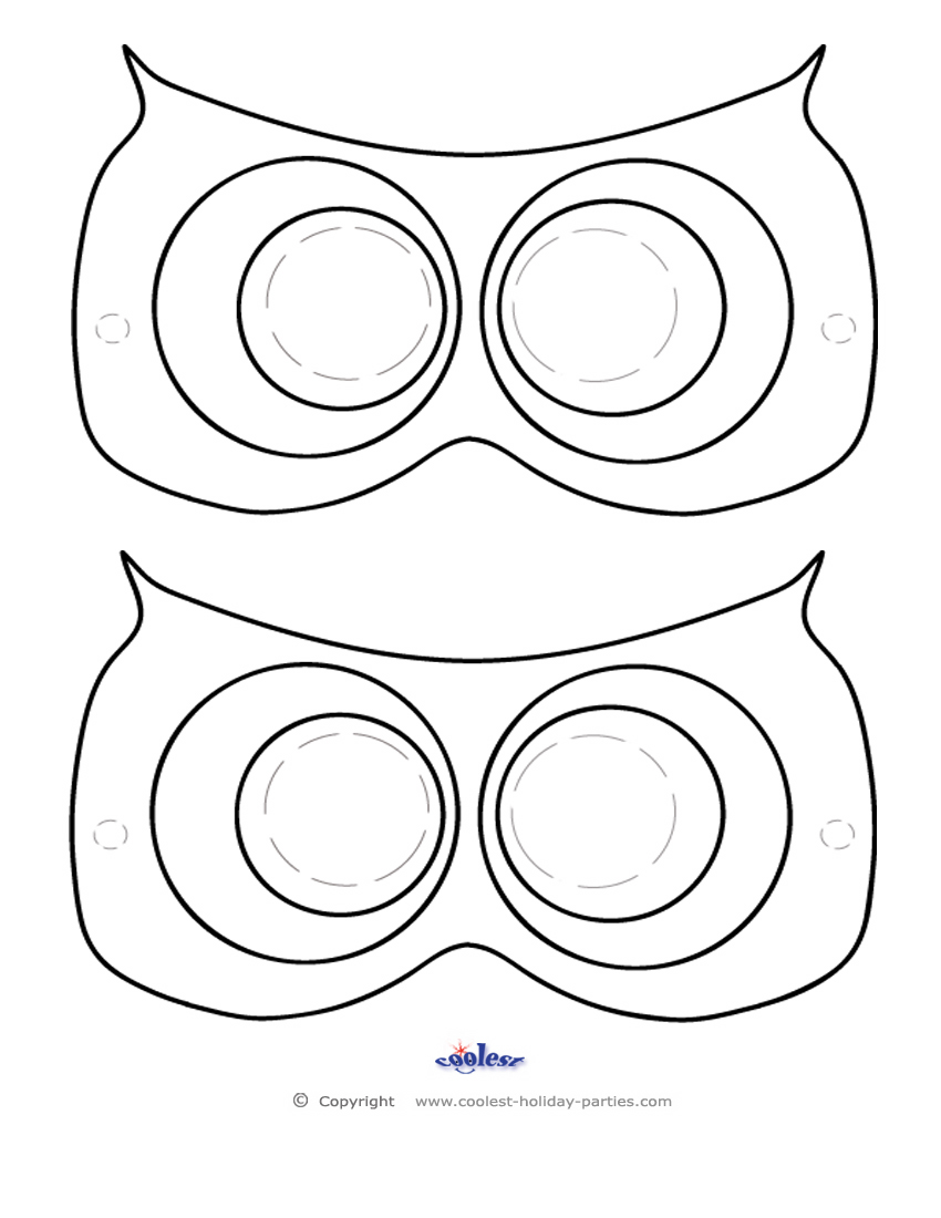 850x1100 Printable Owl Mask