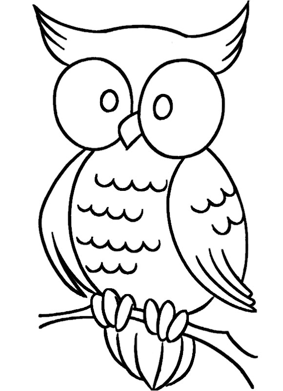 580x799 Simple Owl Coloring Pages