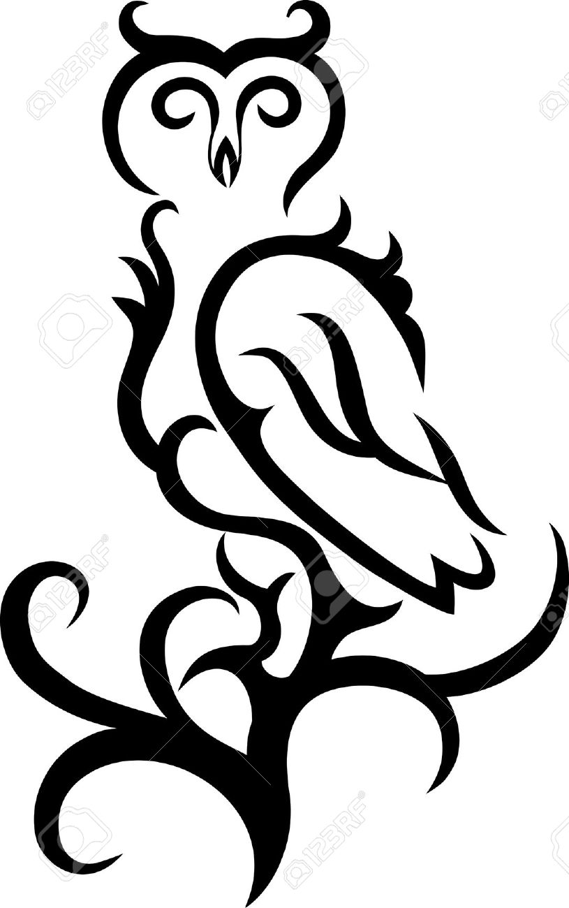 815x1300 Owl Face Design Stock Vector Illustration And Royalty Owl Tribal