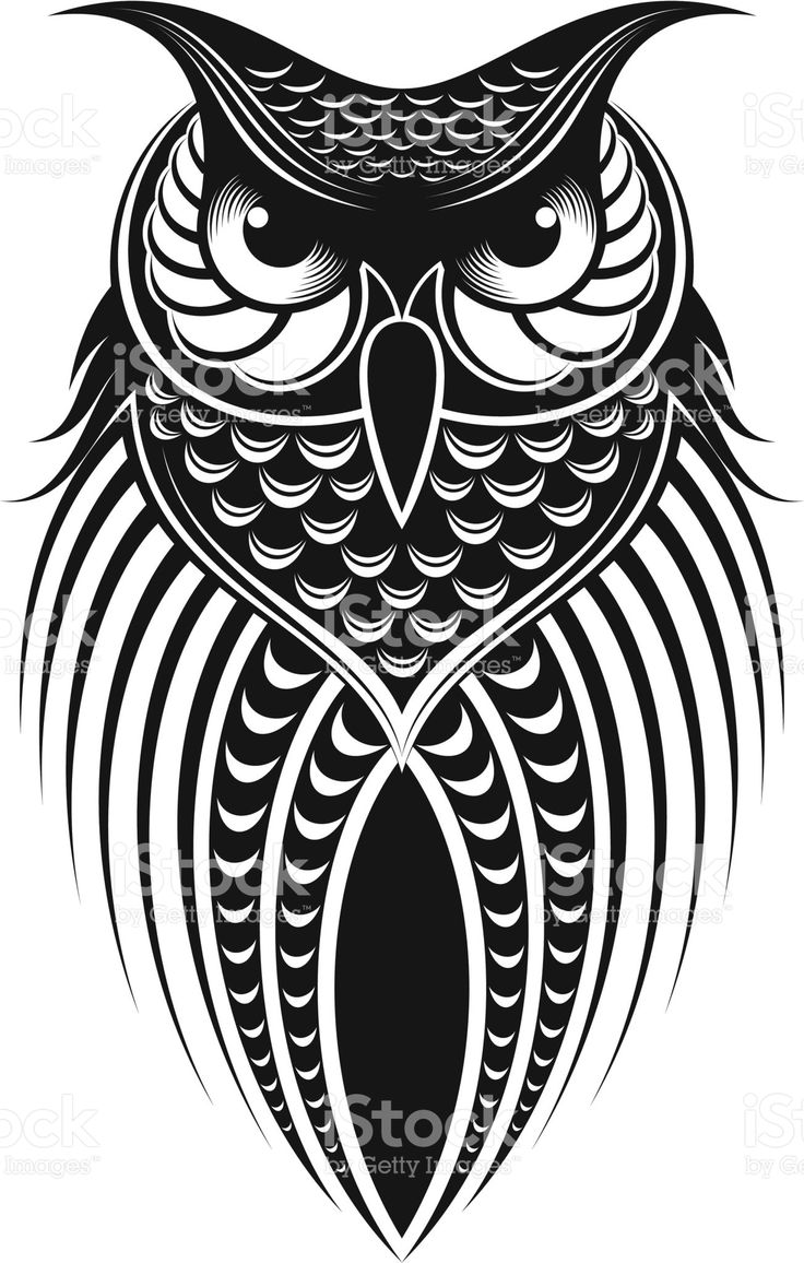 736x1156 Collection Of Red Black Tribal Owl Head Tattoo