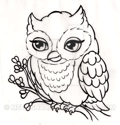 400x418 Latest Sketch Of Nice Owl Bird Tree Tattoo