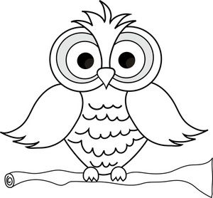 300x278 Cute Owl On Tree Clipart Black And White