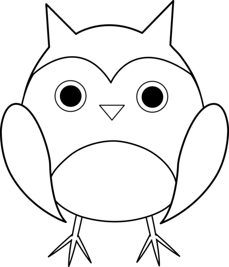 470x550 Cute Owl Line Art