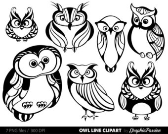 340x270 Doodle Hipster Owl Clip Art, Hand Drawn Owl Clipart, Cute Hipster