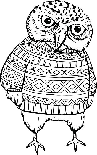 328x524 Illustration Of Cartoon Owl Sitting On Tree Branch Stock Vectors