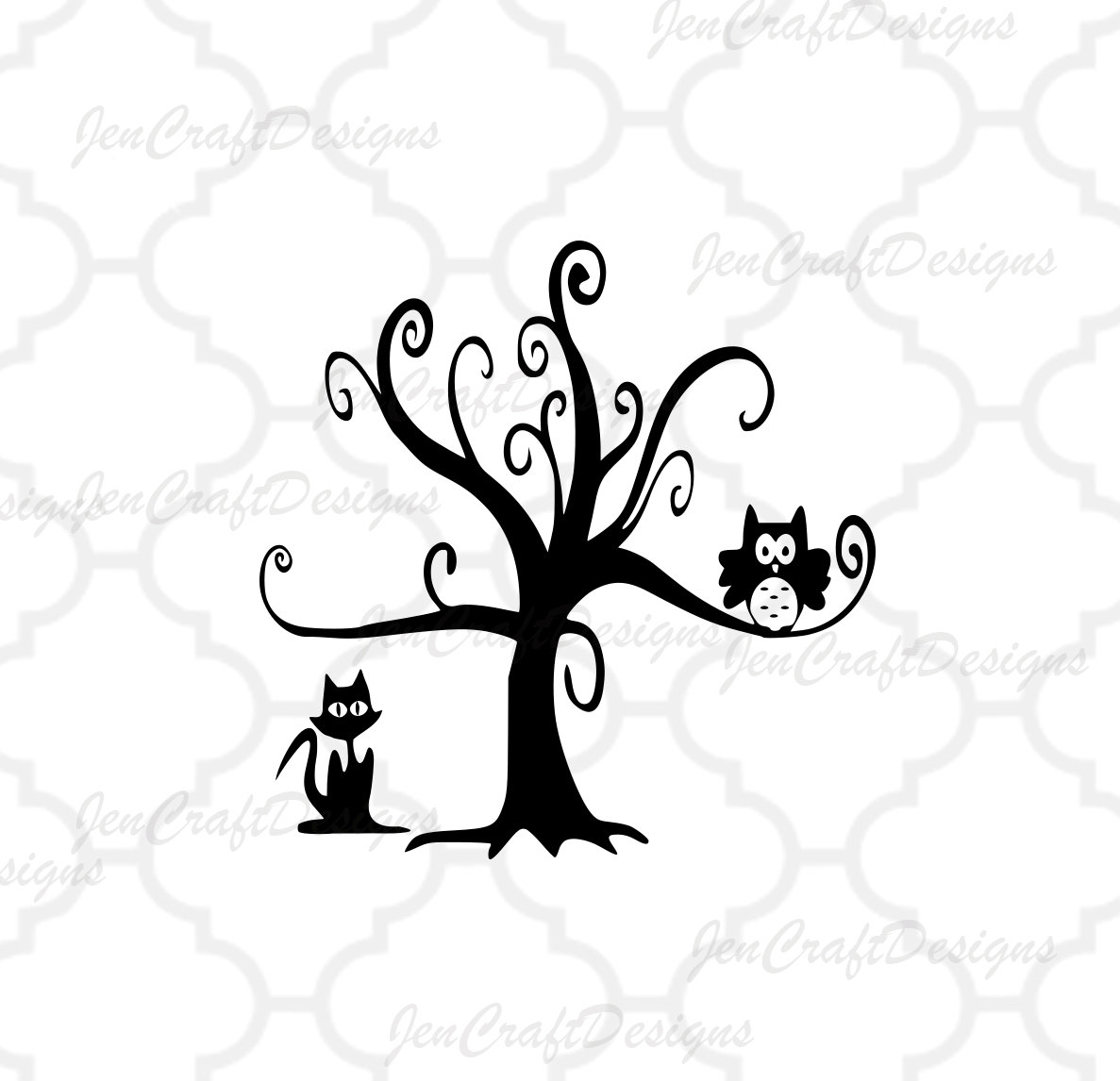 1187x1146 Owl In Spooky Tree Svg And Png Format For Cricut And Silhouette