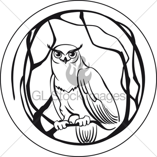 325x325 Black And White Owl, Stylised View Gl Stock Images