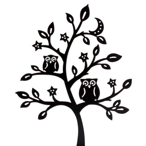 500x500 Black Owl Tree Jewelry Stand Cut Out Metal (Just Restocked