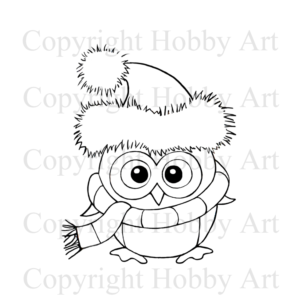 1000x1000 Ozzy Owl Christmas Rubber Stamps Products Hobby Art Ltd