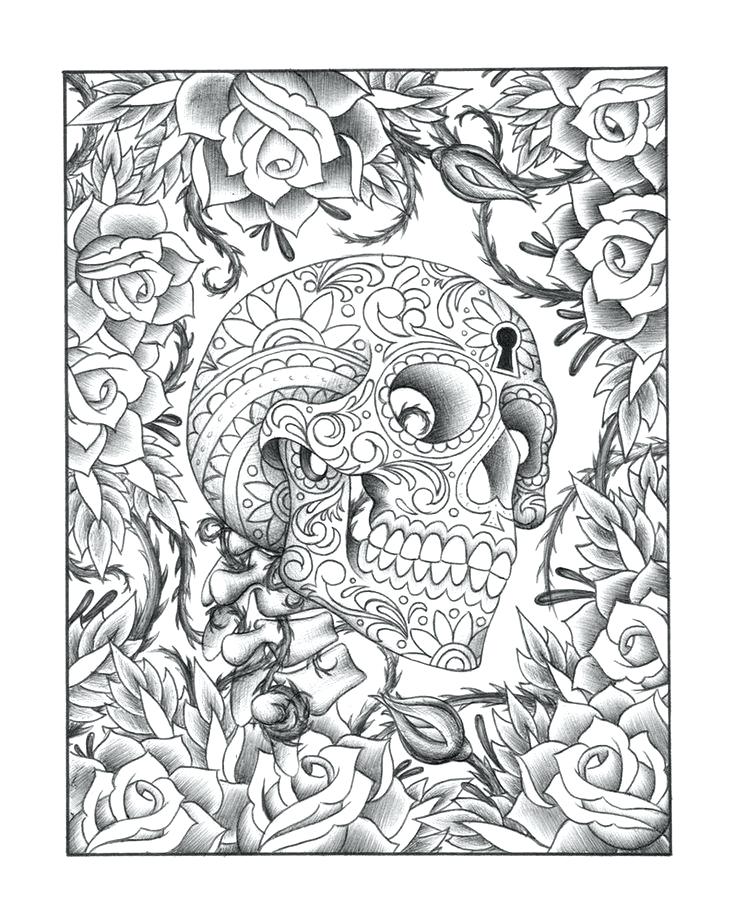 736x924 Skull Coloring Book As Well As Skull Coloring Book Day Of The Dead