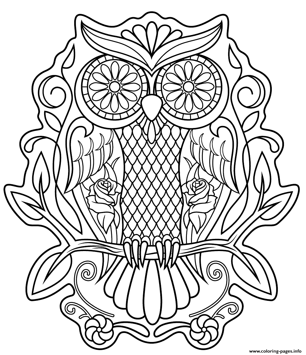 1056x1226 Sugar Skull Owl Calavera Coloring Pages Printable