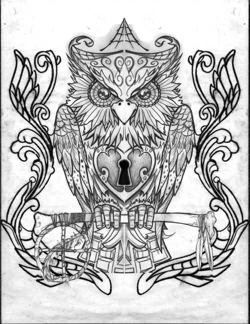500x649 Owl Tattoo Stencil Elaxsir