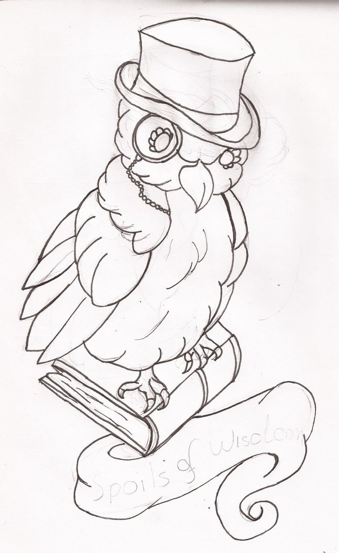 700x1141 Owl Tattoo Flash By Voidzurf