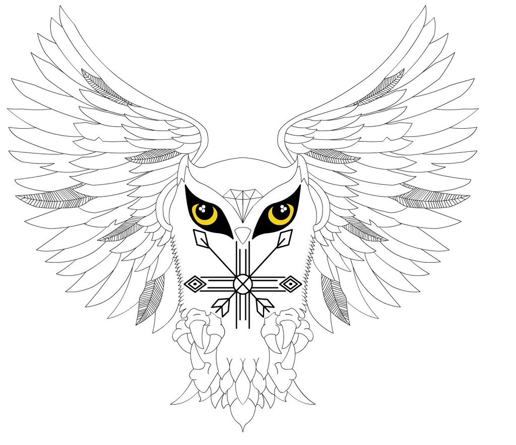 1024x882 Tribal Owl Tattoo By Duckyrun2